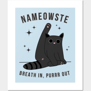 Nameowste Cat Yoga Funny Posters and Art